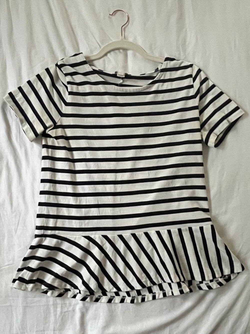 J. Crew Peplum Striped Top